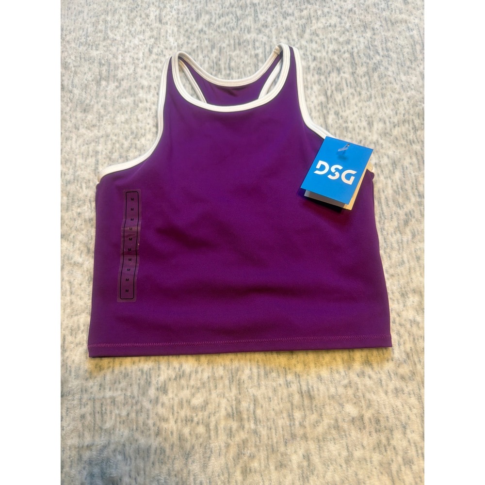 DSG Kids Girls‎ Medium Purple Racerback Crop Tank Top Athletic Activewear NWT